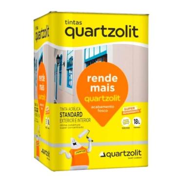 Imagem de Kit Tinta Quartzolit Gelo Branco 18L Com Espátula Aço Cab. Mdf - Alta Cobertura Resistência Durável