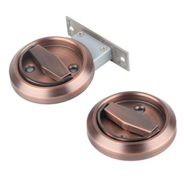 Imagem de Domary Fechadura de Porta de Aço Inoxidável, Curva Bonita, Processo de Galvanoplastia, Fechadura de Alça de Anel de Aço Inoxidável 304, para Porta de Acesso do Banheiro (Bronze vermelho (com