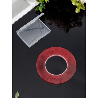Imagem de 1 conjunto de caixa de armazenamento de unhas, caixa de plástico transparente branca com fita cola, recipientes de armazenamento de contas com tampa articulada para sua mãe, esposa, namorada, 10,8 x
