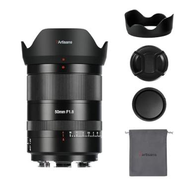 Imagem de 7artisans Lente de quadro completo AutoFocus 50 mm F1.8, abertura grande F1.8, suporta reconhecimento automático/manual de rosto/olho, compatível com Sony FX A1 A9 A7M A7R A7S A7C ZVE Series, preta