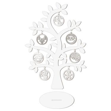 Imagem de Árvore Branca Com Bolinhas De Natal 28cmx40cm - Cria Arte Laser Prata