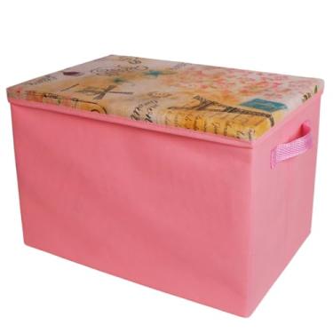 Imagem de CAIXA ORGANIZADORA BAÚ BRINQUEDOS C TAMPA GRANDE ROSA 33 LTS