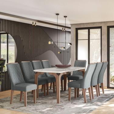Imagem de Conjunto Sala De Jantar Romênia Gold 1,83 Com 8 Cadeiras 03A