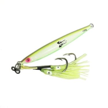 Imagem de Gabaritos de peixe grande de perfil pequeno com ganchos de assistência GG. Iscas de jigging de velocidade lenta para Amberjack, Yellowtail, garoupa, cobia, bacalhau, atum 150 g. Isca de alto mar