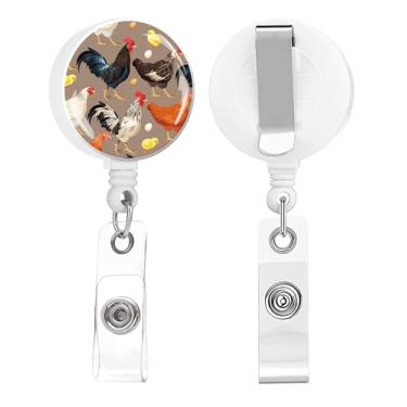 Imagem de Carretel de crachá, porta-crachá retrátil de enfermeira com clipe jacaré, crachá, crachá, clipe para escritório, estudante, médico, enfermeira (pacote com 2)
