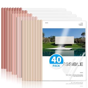 Imagem de WORPSON Pacote com 40, capas de relatório transparentes com barra deslizante para letras e folhas A4 – pastas de apresentação com capacidade para 70 folhas, capas de currículo e fichários de