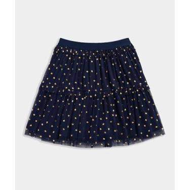 Imagem de Vineyard Vines Saia em camadas de tule para meninas, Estrelas azul marinho/M dourado, 5 Anos