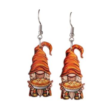 Imagem de Brincos criativos de goblin de Ação de Graças, engraçados, torta de leite, chá, abóbora, girassol, joias de outono e férias para mulheres, Zinco, Sem pedra preciosa