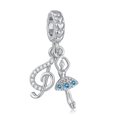 Imagem de TCHYUN Amuleto de notas musicais e bailarinos com pingente de pedra do mês de nascimento de bule compatível com pulseira Pandora graduação feminina