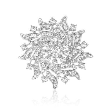 Imagem de Broche de strass joias de strass broche de cristal broches e alfinetes para mulheres xaile presentes de Natal, Large, Zinco, Sem Pedra Preciosa