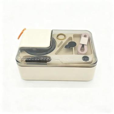 Imagem de Caixa de armazenamento magnética para ferramentas de costura, pequena caixa de armazenamento portátil para viagem com agulha, linha, passador, tesoura, fita métrica
