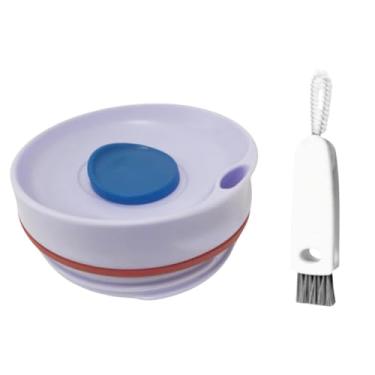 Imagem de Tampa deslizante de substituição de copo compatível com Owala SmoothSip 590 ml 340 g, tampa superior à prova de vazamento compatível com Owala SmoothSip Slider copo de café de 340 g 590 ml, escova de