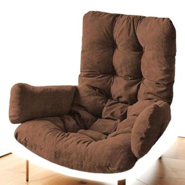 Imagem de Almofada de substituição para cadeira de ovo – Almofada para cadeira giratória de veludo macio e grosso, impermeável e durável, para cadeiras penduradas ao ar livre (café)