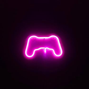 Imagem de Luminária Placa Led Neon - Letreiro de Luz Parede USB Pilha(Gamer Rosa)