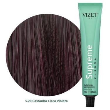 Imagem de Coloração Supreme Chroma 5.20 Castanho Claro Violeta 50gr Vizet
