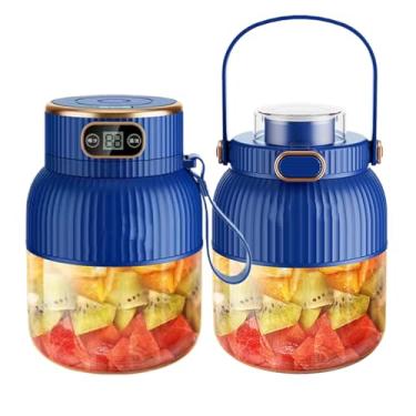Imagem de Copo multifuncional portátil de 600 ml com tela digital, liquidificador portátil de smoothies em movimento, liquidificador de suco recarregável por USB, copo + tampa dupla