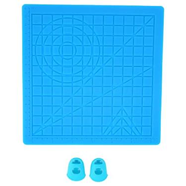 Imagem de VBESTLIFE Tapete de Design 3D, Silicone Premium Grosso, Flexível, Dobrável Com Régua de Escala Transparente e 2 Tampas de Dedo, para Crianças e Amantes de Impressoras 3D