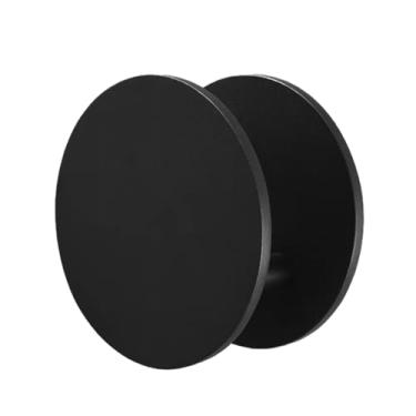 Imagem de Puxador redondo push pull de aço inoxidável, maçaneta de porta exterior interior sem travamento, maçanetas de porta de vidro resistente para porta principal/portão frontal (cor: preto, tamanho: 20 cm