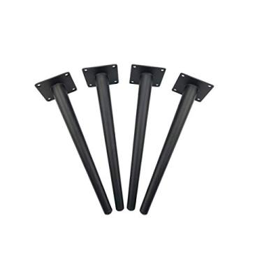 Imagem de 4 pernas de móveis, pés de móveis, acessórios de móveis, reto, cônico, metal, suporte, pés, sofá, perna, armário, pés, pés de mesa, pé da cama, como um pé de substituição, preto