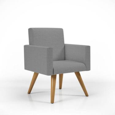 Imagem de Poltrona Cadeira Escritório Linho linho Grafite