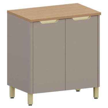 Imagem de Balcão De Cozinha Com Tampo 80cm 2 Portas Marina Cinammon L01 - Mpozenato