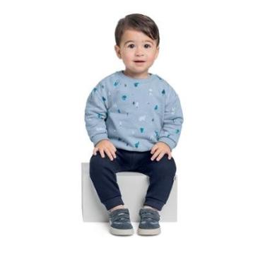 Imagem de Conjunto com Blusão e Calça em Moletom para Bebê Menino Quimby-Masculino