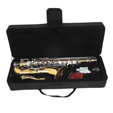 Imagem de Instrumento de saxofone profissional saxofone tenor bb tom profissional latão saxfone instrumento de sopro de madeira com suporte de capa acessórios de palheta