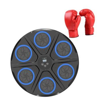 Imagem de rockible Música Boxe Máquina Reação Alvo RGB Luz Ajustável Música Boxe Alvo para Workout Uso Doméstico, Luvas para Adultos