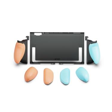 Imagem de Savage Raven by Skull & Co. FissionGrip: Dockable Split Protective Case for Nintendo Switch 2 (2025), Slim PC Shell with Detachable Grip Cover -Neon Blue & Red