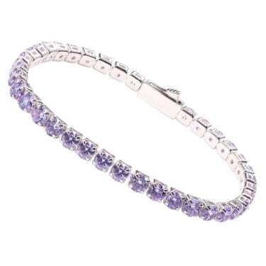 Imagem de HMJ Pulseira de tênis Moissanite para mulheres, pulseira de tênis de diamante de 4 mm/5 mm de casamento, formatura, joia de presente de aniversário para mãe/esposa, tamanho 15 a 19 cm, 6.5 inch, Aço