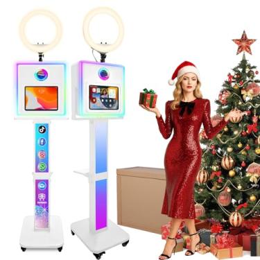 Imagem de RDYMONKEY Cabine fotográfica para todos os iPad e para câmera com logotipo personalizado Dualuse, suporte para selfie, controle de aplicativo, anel de luz RGB, caixa de luz de sincronização de música