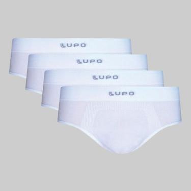 Imagem de Kit 4 Cuecas Lupo Slip Micromodal Sem Costura 00681, Branco, M