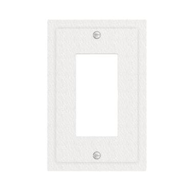 Imagem de WUYOCHA Capas decorativas Cholk White 1 Gang Rocker Light Switch Cover Plate Placas de Parede Únicas para Tomadas Elétricas Capas de Placa Frontal para Quarto Cozinha Decoração de Casa