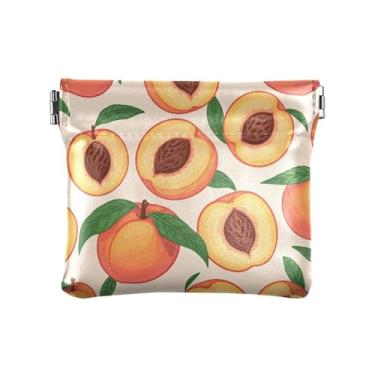 Imagem de Burbuja Bolsa feminina Peach Squeeze, porta-moedas, porta-moedas, portátil, para batom, organizador de cosméticos