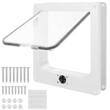 Imagem de Porta interior para gatos, porta grande com bloqueio em 4 vias, portas de animais de estimação ABS reforçadas para portas interiores e exteriores, porta para animais de estimação à prova de