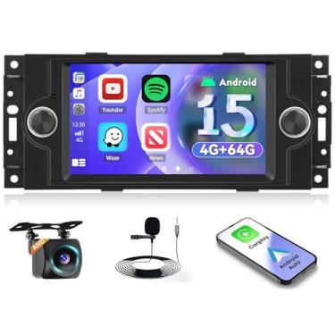 Imagem de 4 + 64 GB] Inefala Android 15 estéreo automotivo para Dodge Ram 1500/2500/3500 (2006-2008), Dodge Durango (2005-2008), Jeep Grand Cherokee (2005-2009) – Tela sensível ao toque HD de 2,5 polegadas com