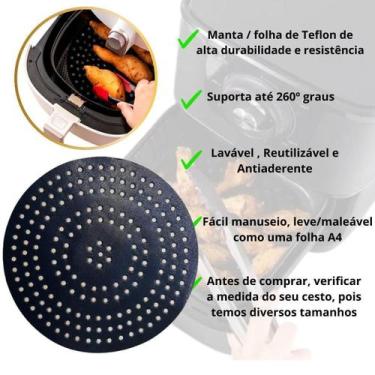 Imagem de Tapete De Teflon Protetor Para Cesto Airfryer Redondo 20 Cm - MR