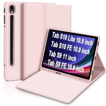 Imagem de Capa tablet Para Samsung Galaxy Tab S10 Lite/ S10 FE 10.9"/S9 FE 10.9"/S9 11", Case Anti Impacto, com suporte para caneta S, Premium Slim,Flexível e portátil(Rosa)