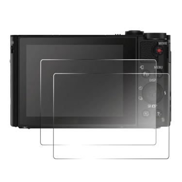 Imagem de pssped 2 peças de película protetora de tela compatível com câmeras SONY HX90V HX90 WX500, película protetora de tela de vidro temperado transparente de dureza 9H, antiarranhões e impressões digitais
