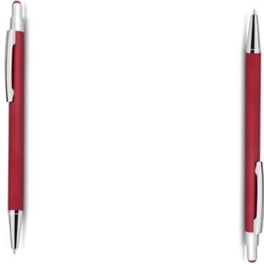 Imagem de Caneta Esferográfica em Metal com Ponta Touch, Escrita Azul, Ponta Média, Design Clássico, Grip Ergonômico, 8mm (Kit 2 Vermelho)