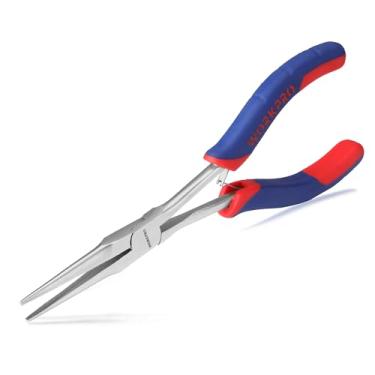 Imagem de WORKPRO Alicate de ponta de agulha de 17 cm, mini alicate de ponta longa com garras lisas, alicates pequenos de longo alcance para fabricação de joias, arame de dobra e aperto de objetos pequenos em
