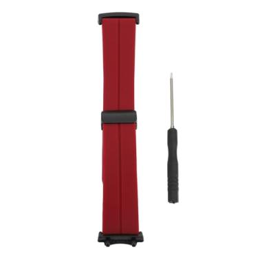 Imagem de ZJchao Pulseira de Relógio de Silicone, Liberação Rápida, Pulseira de Substituição Ajustável Com Fecho para Smartwatch T Rex 3, Material de Aço Inoxidável, 21.5 Cm de Comprimento (Vinho Tinto)