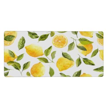 Imagem de Tapete de rato moderno grande fruta limão à prova d'água computador protetor de mesa tapete antiderrapante base de borracha tapete para escritório, computador, teclado, laptop e mesa de casa, mouse