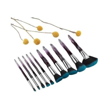 Imagem de Conjunto De Pincéis De Maquiagem Sintéticos Roxos Profissionais Para B