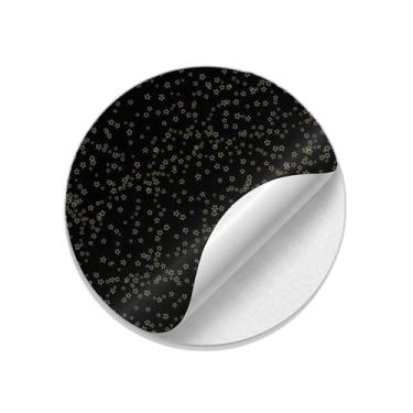 Imagem de Ladrilho Decorativo de Cerâmica Estampa Natal e Ano Novo Preto com Estrelas Douradas