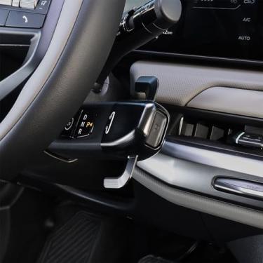 Imagem de Amzcar Capa de botão de mudança de coluna de direção de alumínio compatível com acessórios KIA EV3 2024-2025 EV4 2025-2026 EV9 2024-2025 (preto)