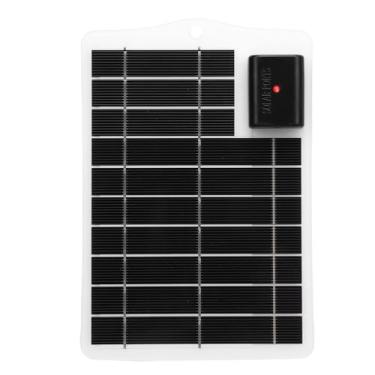 Imagem de Alomejor Carregador de Painel Solar de 7W, Monocristalino Silício Portátil para Telefone de Emergência Ao Ar Livre Carregando Poder Solar Dobrável Compacto (Branco)