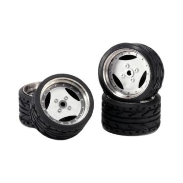Imagem de Rodas De Liga Carlomo N-Class 1/64 Com Pneus De Borracha, Conjunto De 