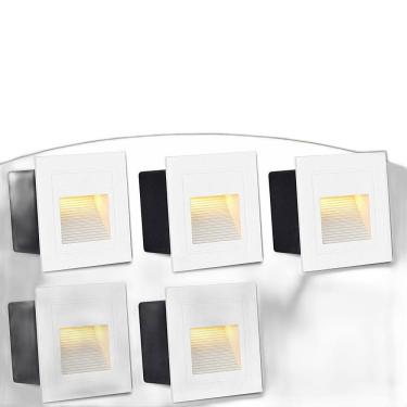 Imagem de 5 Balizador Led Branco Quente Embutir Parede Externo Zan08