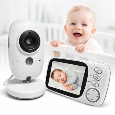 Imagem de Babá Eletrônica com Monitor LCD, Visão Noturna, Áudio Bidirecional, Sensor de Temperatura, Reprodutor de Música, Alcance de 260m, Ideal para Monitoramento de Bebês e Recém-Nascidos